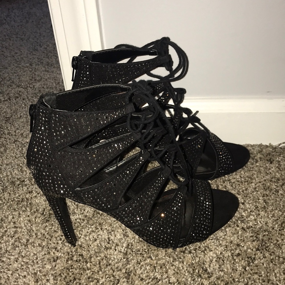 Bootie, Tie Up, Open Toed Heels - image 2